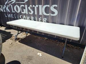 Lot of (2) Lifetime 8 White Granite Plastic Folding Table (Commercial)