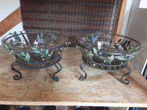 2-Partylite Garden Stands 3-Wick Candles