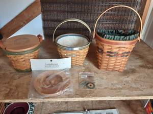 3-Longaberger Baskets With Liners Or Lids