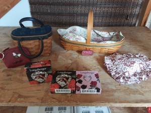 Longaberger Basket, Kiddy Purse, Coin Purse, 3-Frames & Heart Pillow