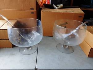 2-Princess House Punchbowl Sets With 31 Cups & 2 Ladles