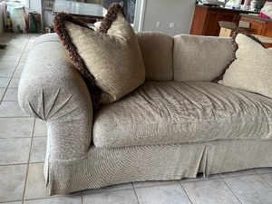 lot 6 image: Lovely Upholstered Marge Carson Sofa