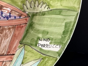 lot 46 image: Italian Hand Painted Platter by Nino Parrucca