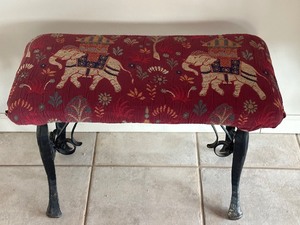 lot 12 image: Vintage Bench with Metal Base