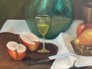 lot 13 image: Vintage Oil on Canvas Still Life