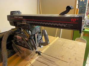 lot 160 image: Craftsman 2.75 HP 10 Inch Radial Arm Saw On Stand with Dust Collector Vac
