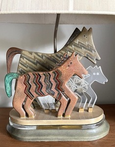 lot 132 image: Leeanzanne Lucite and Resin Horse Based Lamp