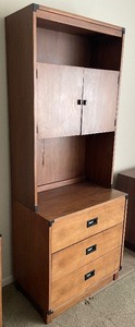 lot 135 image: Vintage New Generation Dresser Hutch by Drexel