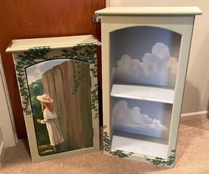 lot 141 image: 2 Piece Hand Painted Cabinet Shelf