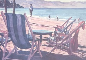 lot 153 image: Beach Scene Limited Edition Framed Lithograph Print by Dennis Hare