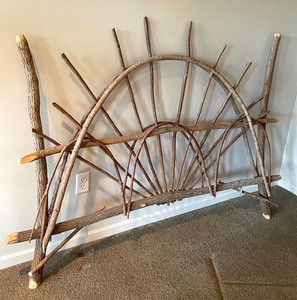 lot 172 image: Rustic Branch and Twig Headboard