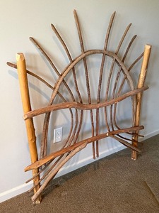 lot 173 image: Rustic Branch and Twig Twin Headboard