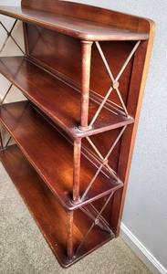 lot 116 image: Solid Wooden Book Case with Metal Side Crossbars