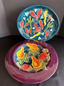 lot 197 image: Two Hand Crafted Platters from Clayworks