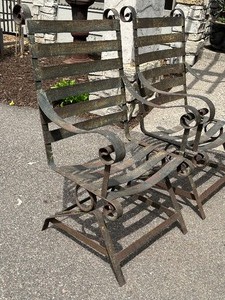 lot 101 image: 2 Metal Garden Rocking Chairs
