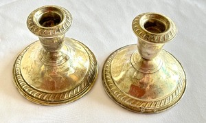 lot 186 image: Pair of Vintage Sterling Candle Holders