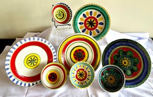 lot 80 image: DeSimone Pottery Plates and Bowl