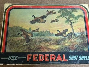 lot 1 image: Vintage Federal Shot Gun Shell Poster