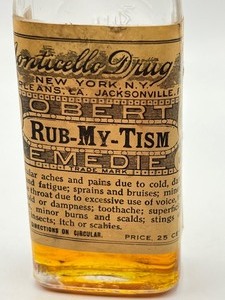 lot 44 image: Antique Quack Medicine- Rub - My- Tism Roberts Remedies