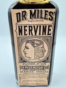 lot 12A image: Antique Medical Bottle Dr. Miles Nervine