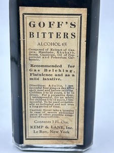 lot 78 image: Vintage Pharmaceutical Bottle Goffs Bitters