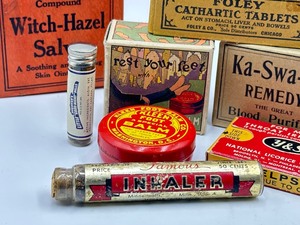 lot 85 image: Variety of Vintage Pharmaceutical Boxes