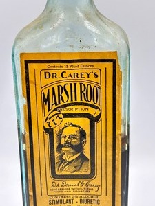 lot 89 image: Vintage Pharmaceutical Bottle Dr. Careys Marsh Root Bottle