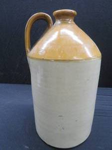 ANTIQUE ENGLISH STONEWARE TALL JUG