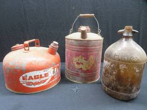VINTAGE CANS AND JUG