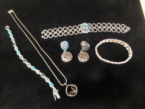 lot 115 image: STERLING GEMSTONE BRACELET, A DAVANCI WATCH AND MORE