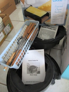 lot 219 image: RIVAL ELECTRIC FONDUE POTS AND A CHEESE RACLETTE - ALL ARE NEW