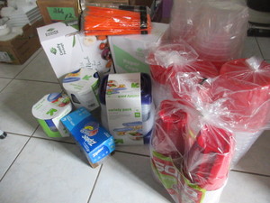 lot 267 image: DISPOSABLE PLASTIC STORAGE CONTAINERS, SOLO CUPS  AND UTENSILS - ALL NEW