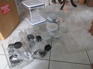 lot 268 image: GLASS AND PLASTIC PANTRY AND REFRIGERATOR STORAGE - BRAND NEW