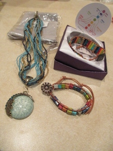 lot 130 image: CHAKRA BALANCING BRACELETS AND A NECKLACE