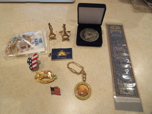 lot 143 image: KEYCHAINS, MEDALLIONS AND BOOKMARK
