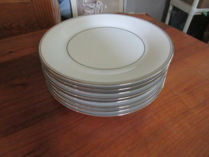 lot 488 image: NORITAKI DIANA  # 2611 PLATINUM TRIM FINE CHINA - SALAD PLATES