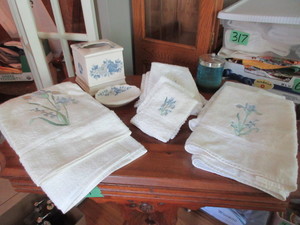 lot 318 image: CANNON  COTTON TOWELS WITH IRIS DESIGN