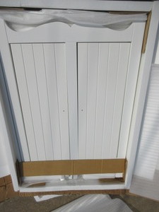 lot 723 image: HOME DECORATORS BEAD BOARD CABINET - NEW