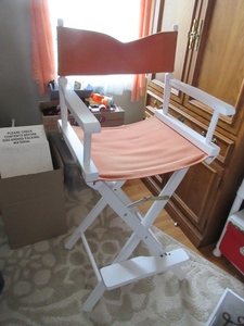 lot 165 image: DIRECTORS CHAIR AND BOOK STANDS