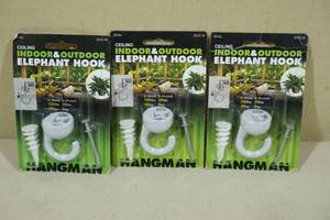 lot 44 image: 3 Ceiling IndoorOutdoor Elephant Hooks