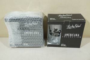 lot 107 image: 2 Sets Lucky Shot The Golf Father 16oz Pint Glasses