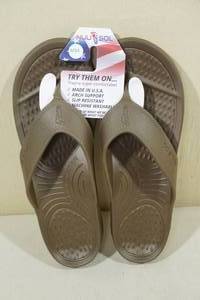 lot 123 image: NuuSol Unisex Sandals -Mens 14, Bronze