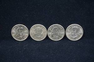 lot 133 image: 4 US Presidential Dollar Coins - Jackson, Van Buren, Monroe, Adams