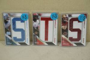 lot 163 image: Rookie Signature Letterman Signed Insert Football Cards
