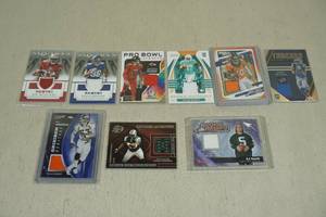lot 171 image: Jersey Insert Football Cards - Hawk, Romanowski, Waddle, Jeudy, Tucker