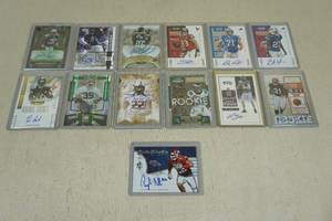 lot 180 image: Autographed Football Cards - Milloy, Hageman, Reiff, Hillis