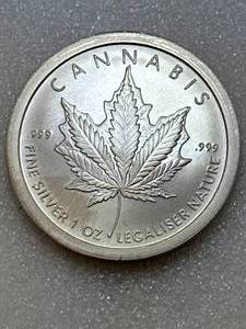 1oz .999 Cannabis Silver Round