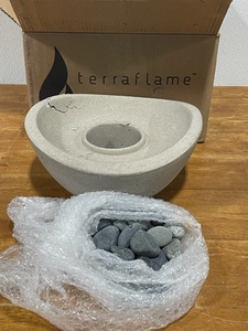 Terra Flame Stone Patio Table Fire Pit Damaged