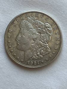 lot 5 image: 1921-D Morgan Silver Dollar