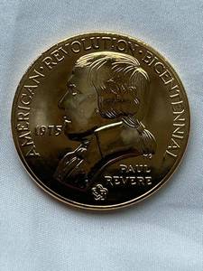lot 21 image: American Revolution Centennial Paul Revere Commemorative Medal 1975
